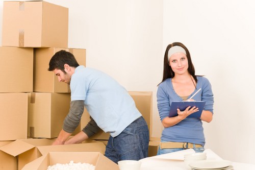 Organised moving boxes and labelled items ready for a Sutton relocation