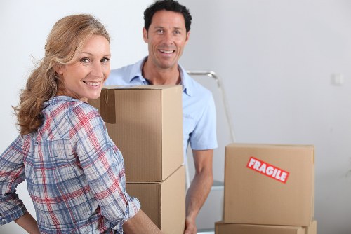 Boxes and furniture being prepared for a Sutton home relocation