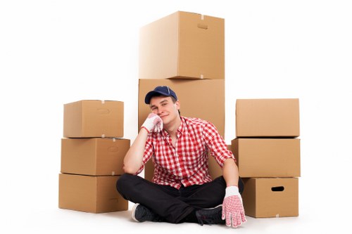 Packed removal truck ready for house relocation in Sutton